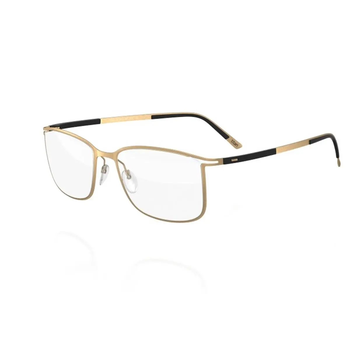 Eyeglasses Titan Contour Fullrim 55/19/140 Gold Black 5438-6053-55MM by Silhouette
