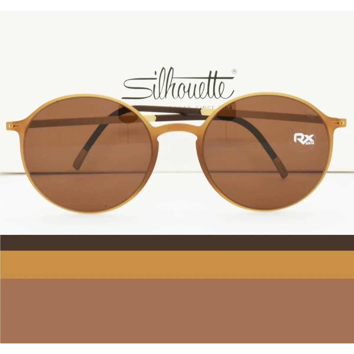 Silhouette Sunglasses Ultra Light Weight Round Brown Rx-able Frame 4075 6020