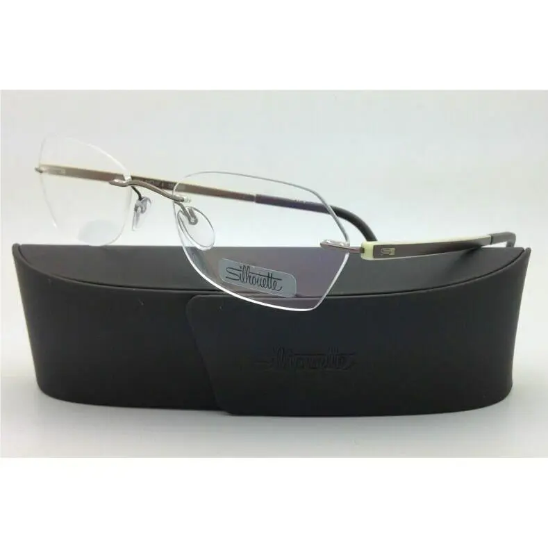 Silhouette Eyeglasses Zenlight 6691 6054 51-17 Brown White w/ Clear Lenses