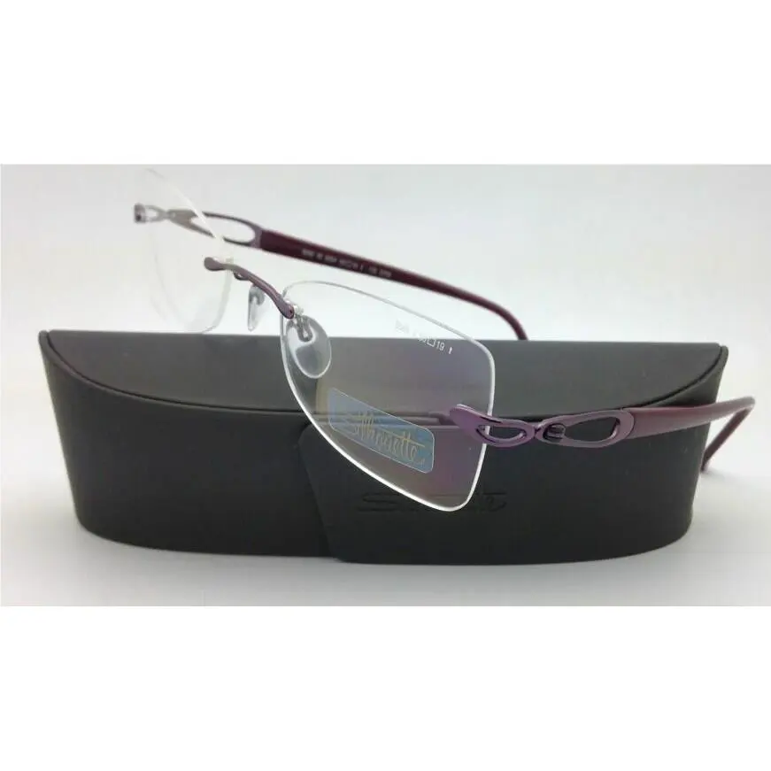 Silhouette Eyeglasses 6689 6054 50-19 Purple w/ Clear Demo Lenses