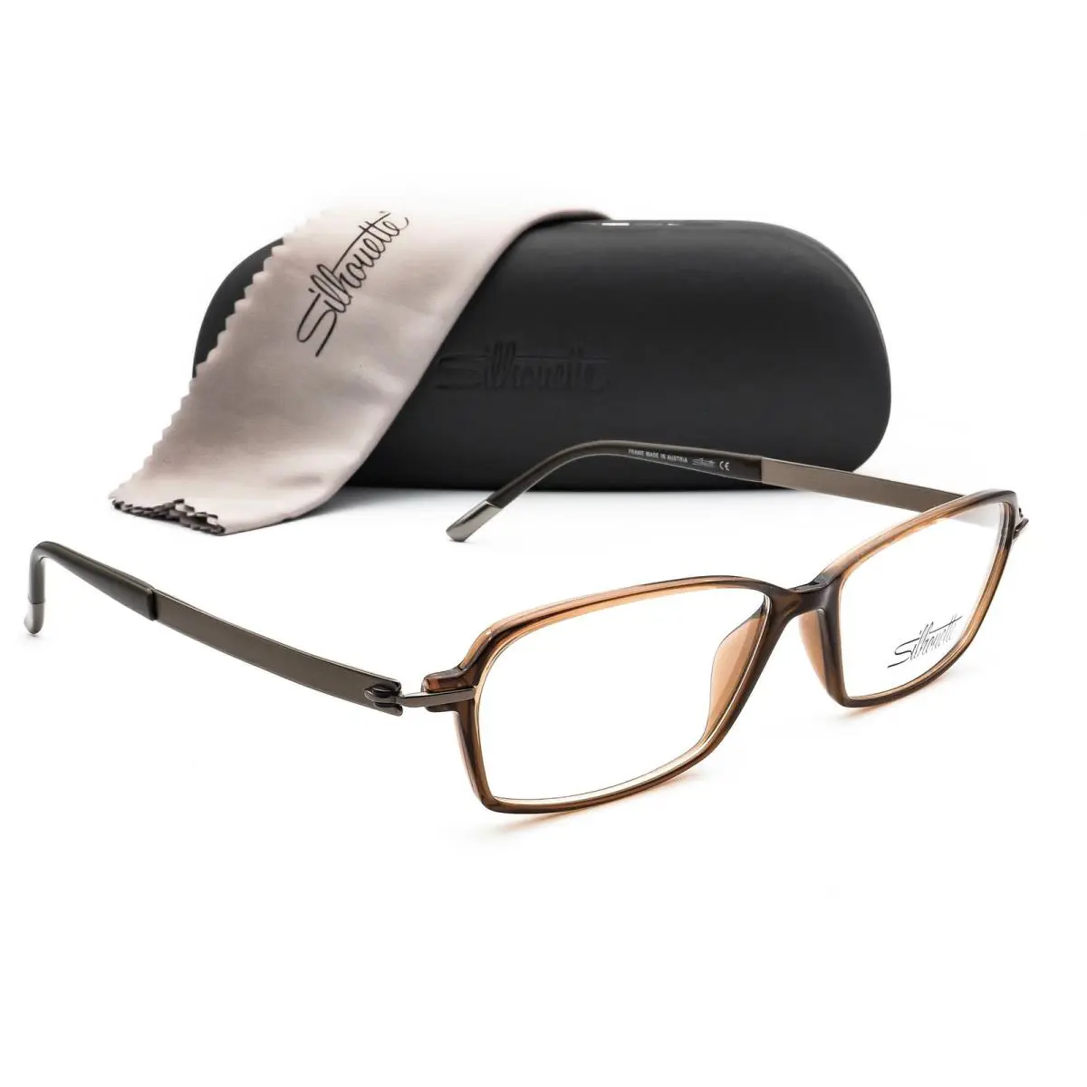 Silhouette Eyeglasses Spx 1552 40 6052 Titan Brown Rectangular Frame 53 14 135 - Frame: Brown