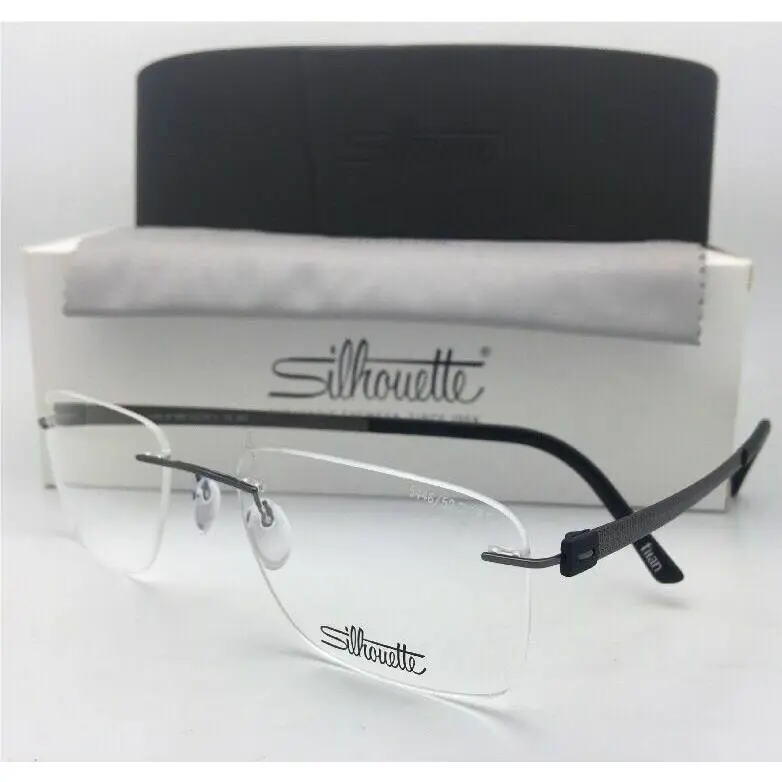 Silhouette Eyeglasses 5446 60 6061 52-19 145 Gunmetal Black Rimless Frames