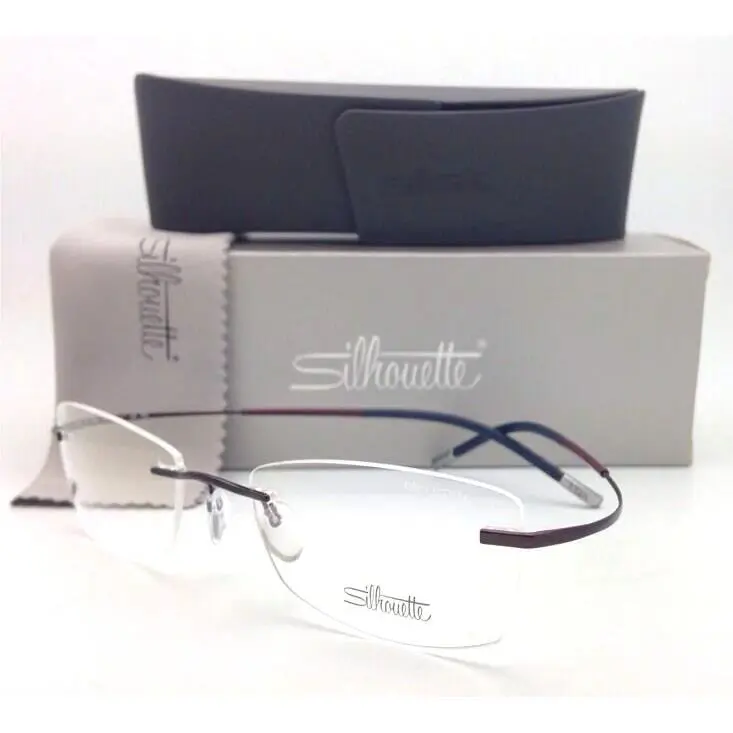 Silhouette Rimless Eyeglasses Titan Minimal Art 7581 4339 6062 Red - Brown