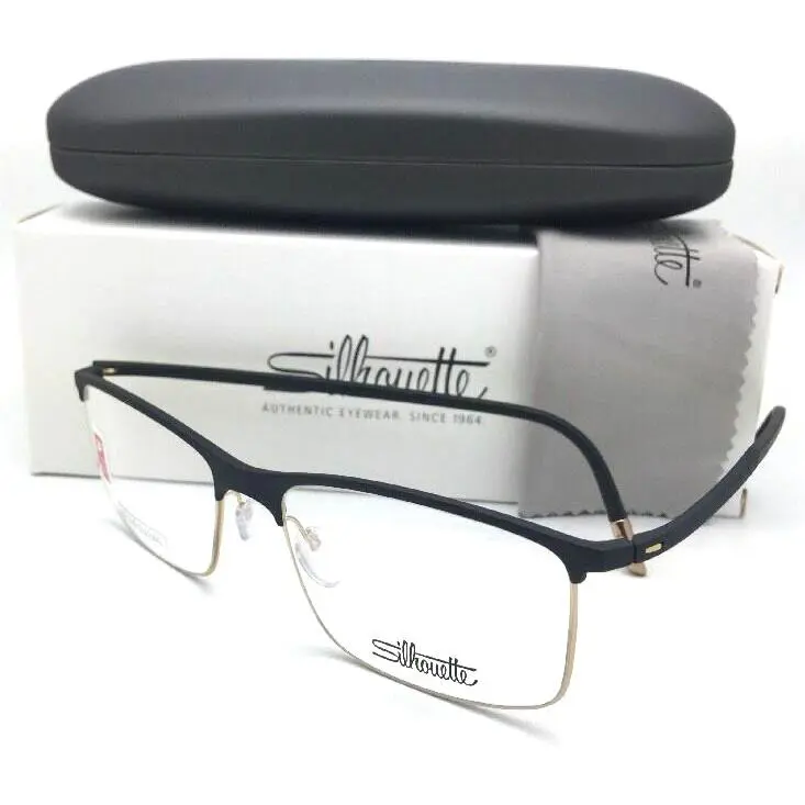Silhouette Eyeglasses Spx 2904 20 6050 54-18 140 Matte Black Gold Frame
