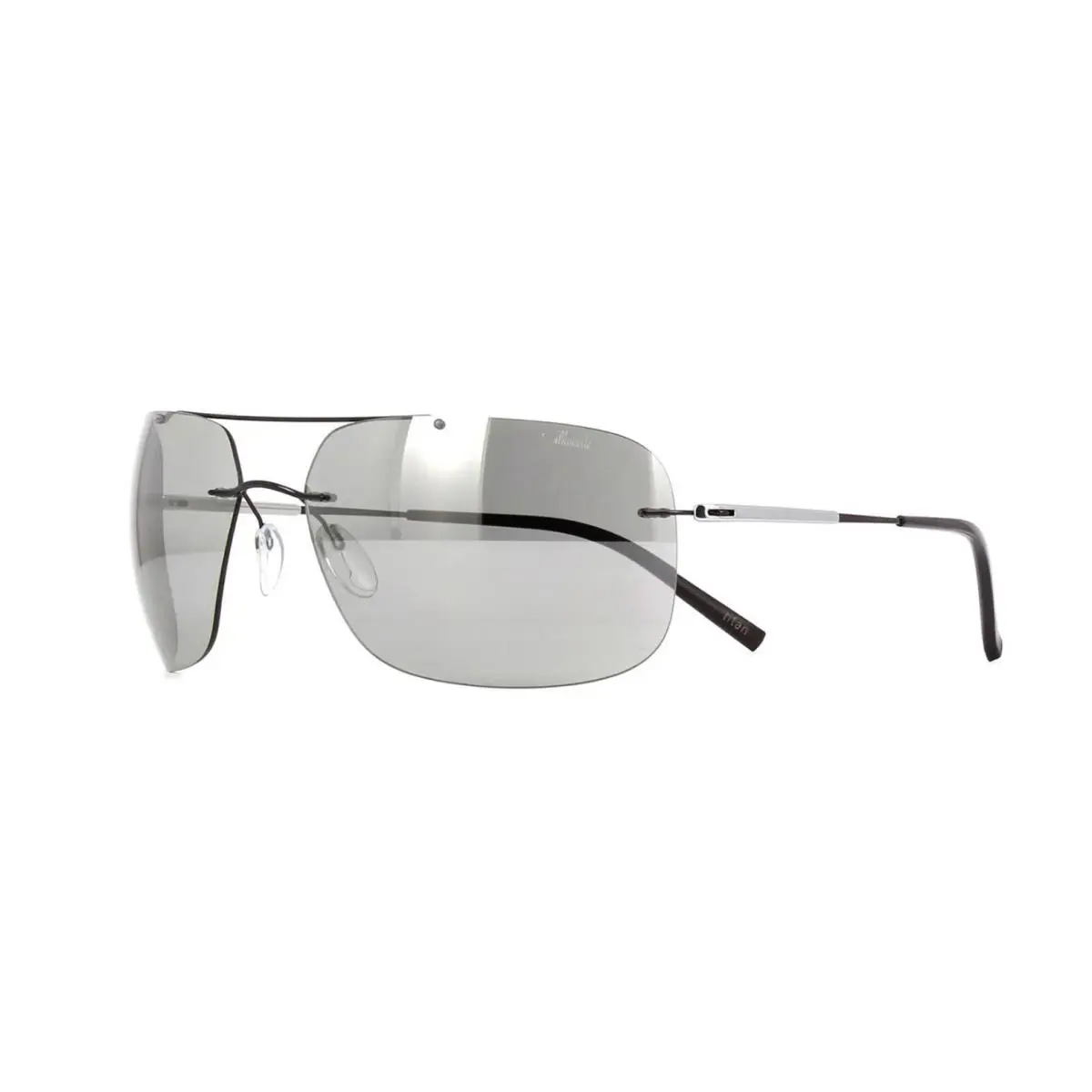 Active Adventurer 8706 Black/light Grey Silver Mirrored Sunglasses by Silhouette