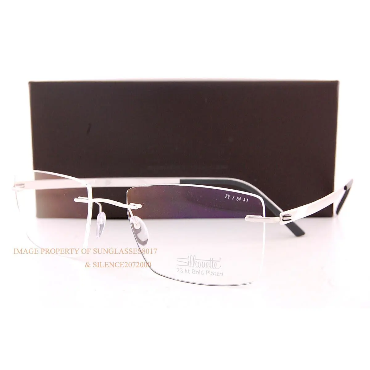 Silhouette Eyeglass Frames Venture 5558 KY 7000 Pure Rhodium 23KtGold Plated