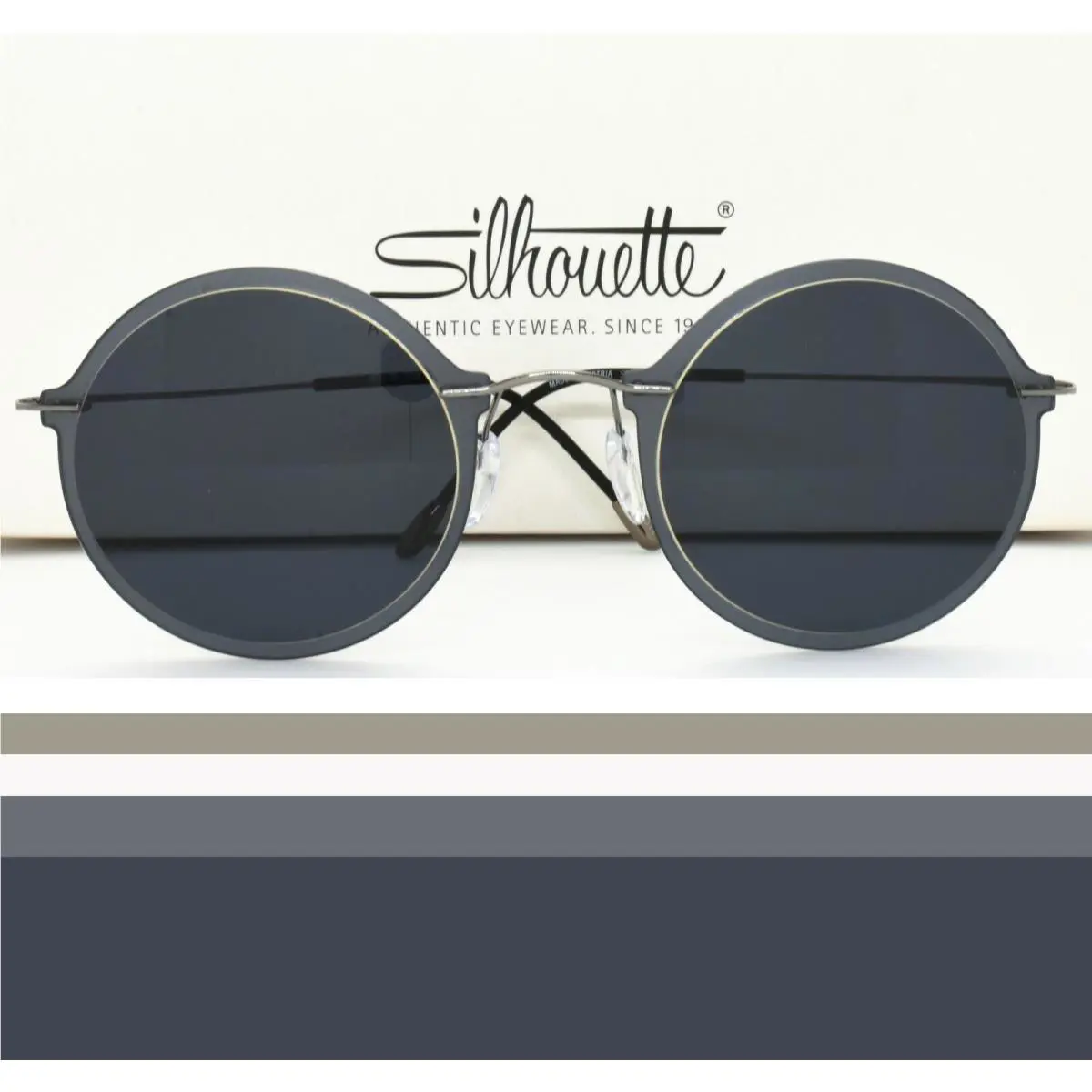 Silhouette Sunglasses Ultra Light Round Silver Grey 9908 6052