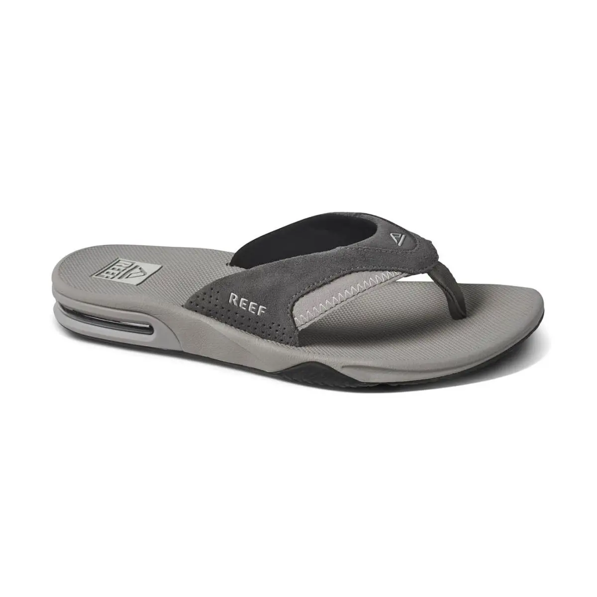 Reef Fanning Grey Suede/black Gray Flip Flops Thong Sandals Beach US Mens Sizes