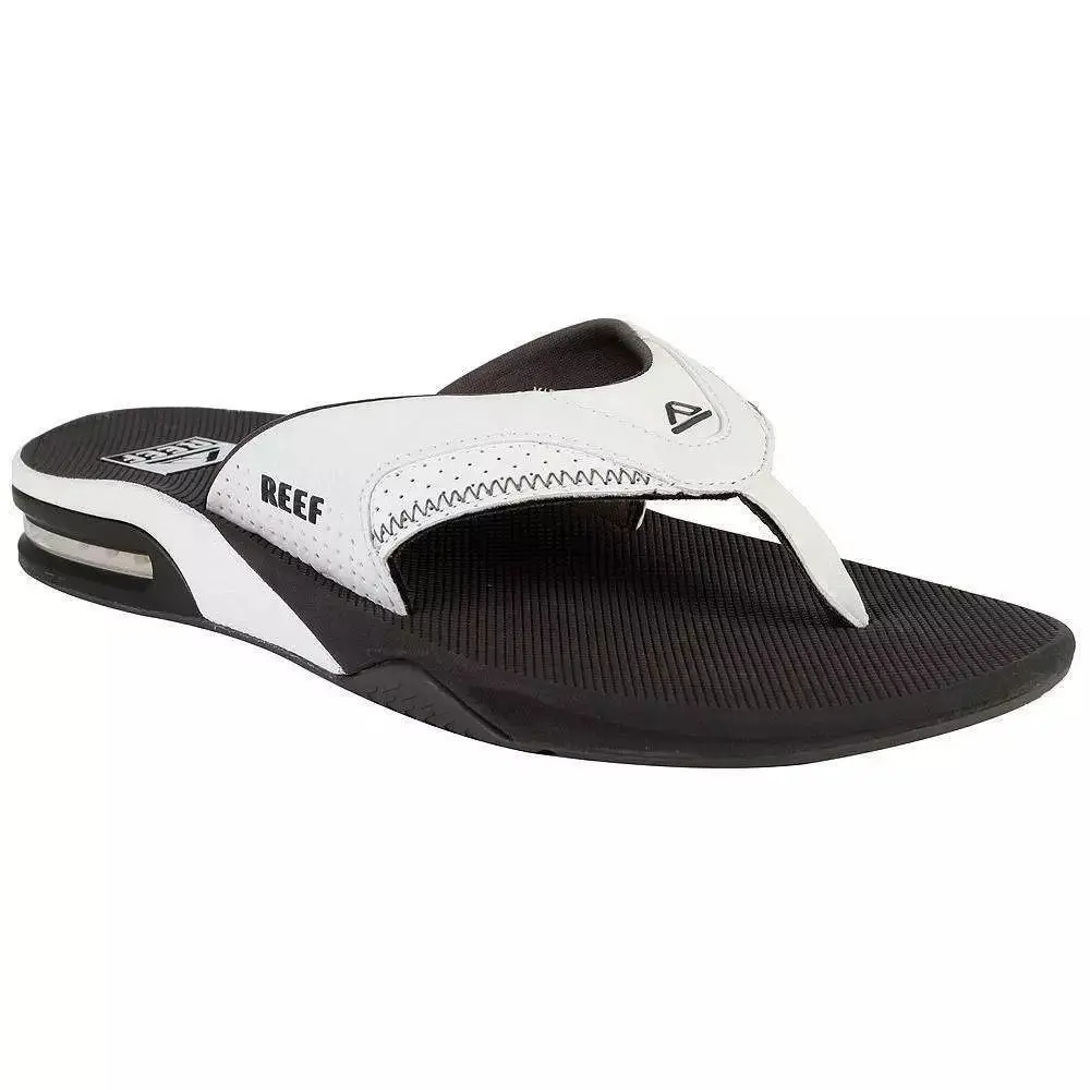 Reef Men`s Lightweight Fanning Flip Flop Regular Sandal - Grey/white Sizes - Grey/White