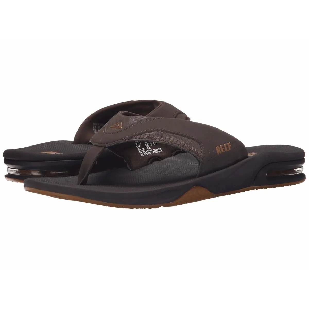 Reef Men`s Fanning II Flip-flop Brown Gum Medium D M Sizes - Brown Gum