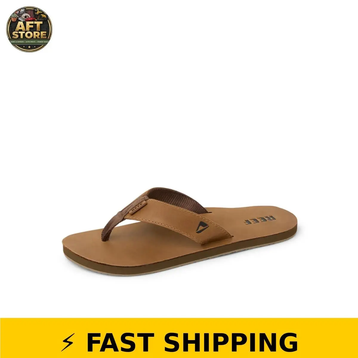 Leather Smoothy Men`s Flip Flop Comfortable Bronze Size 11 by Reef