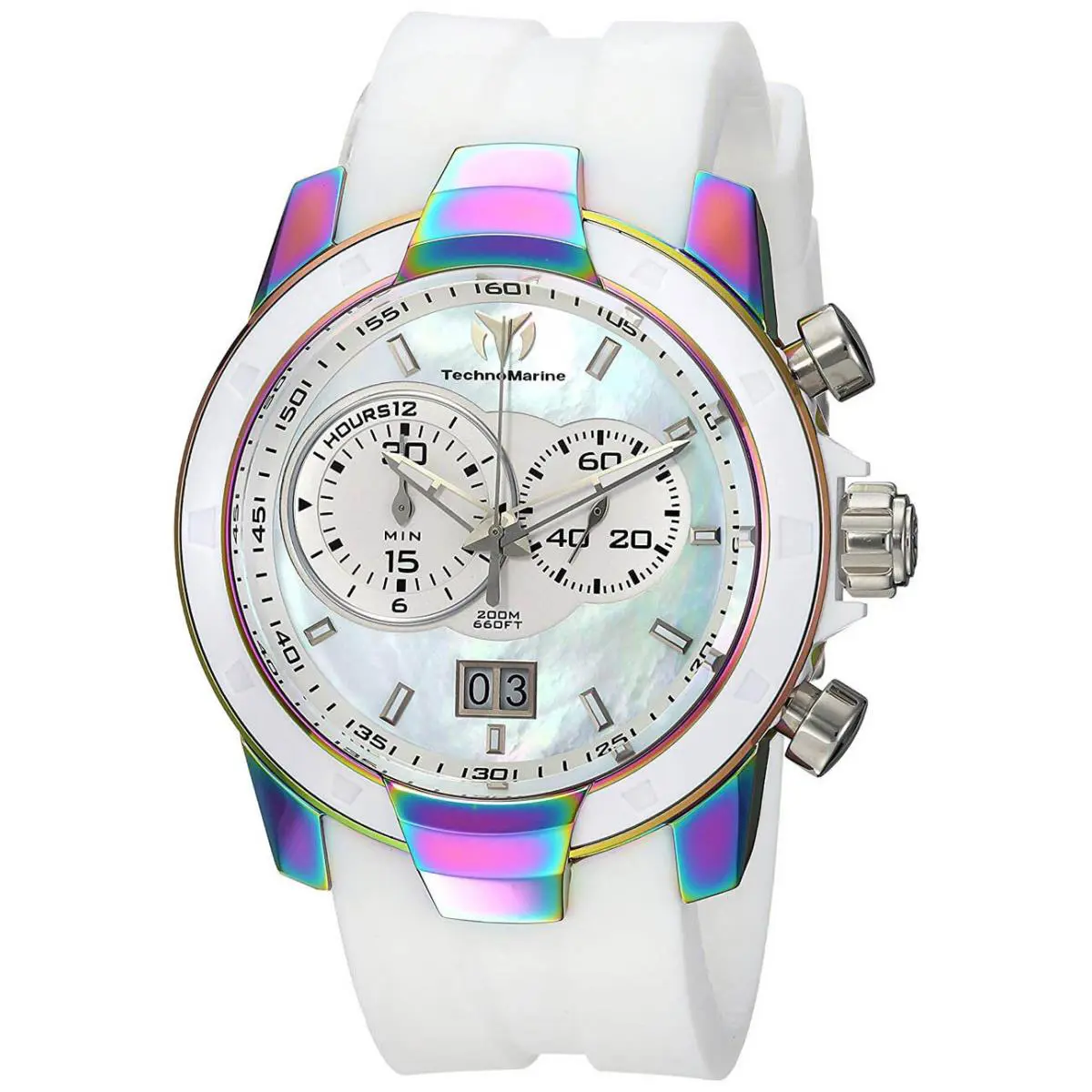 Technomarine TM-615018 UF6 Mop Dial Silicone Strap Chronograph Men`s Watch