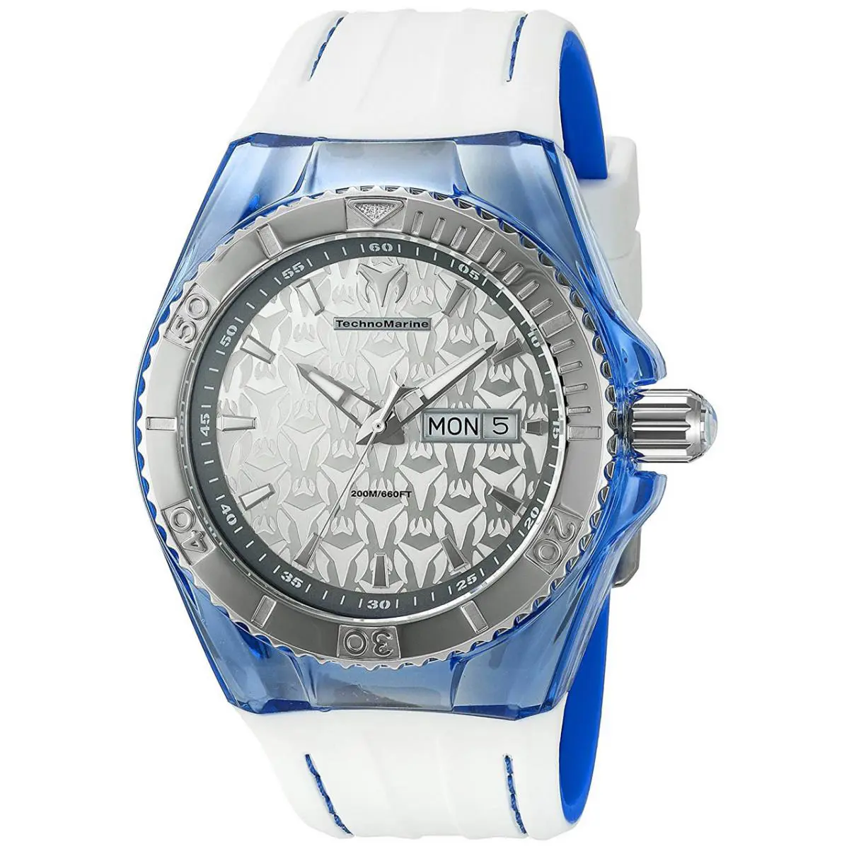 Technomarine TM-115154 Cruise Silver Dial White Silicone Strap Men`s Watch