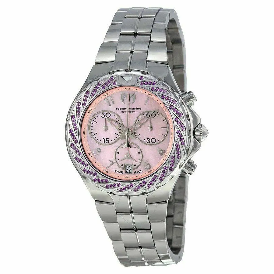 Technomarine 713013 Sea Pearl Chronograph Pink Dial Stainless Steel Ladies Watch by TechnoMarine