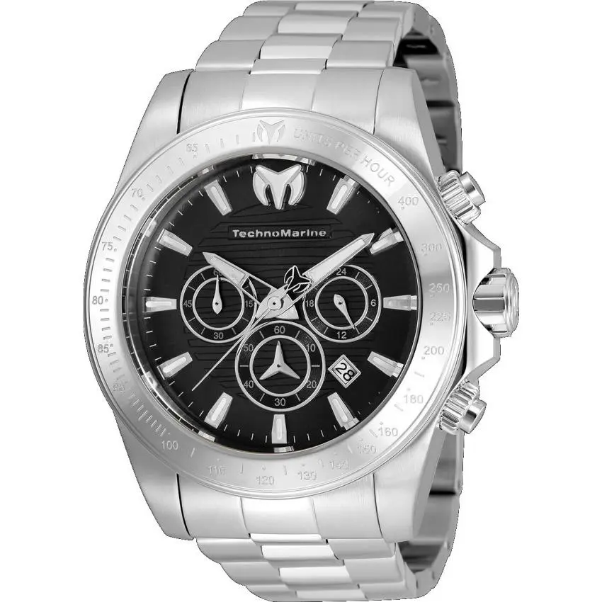 Technomarine Grand Manta Ray Mens 47mm Black Dial Quartz Chrono Watch TM-220125 by TechnoMarine