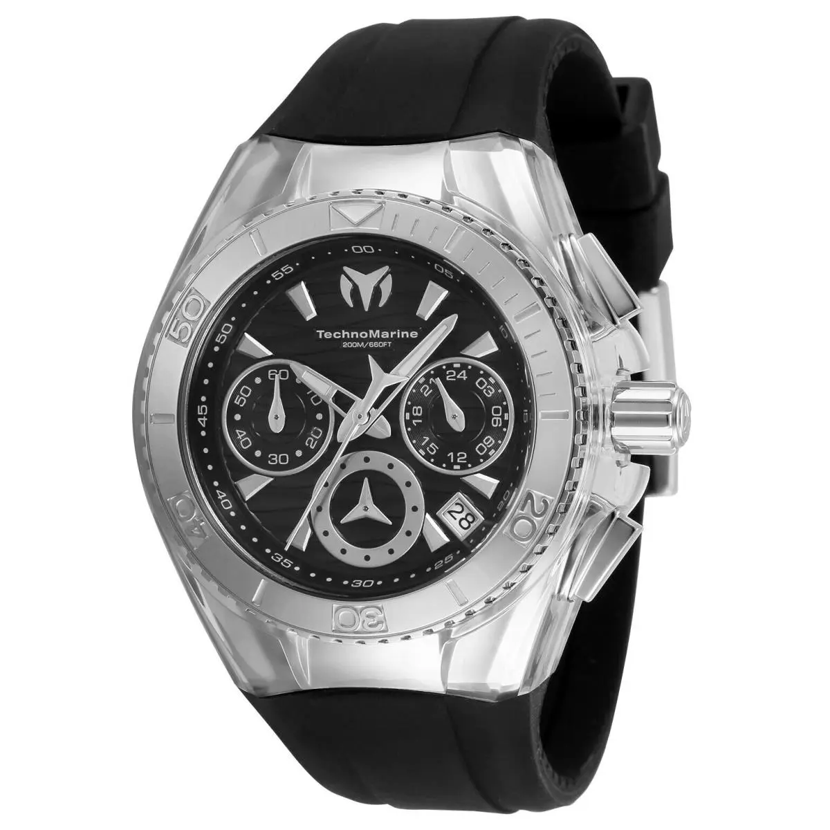 Technomarine Women`s TM-120034 Cruise Star 40mm Silver Watch Black Dial/strap by TechnoMarine