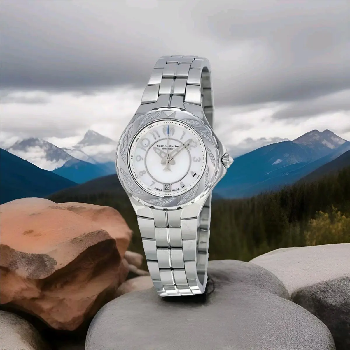 Technomarine 713004 Sea Pearl White Dial Diamond Stainless Steel Ladies Watch