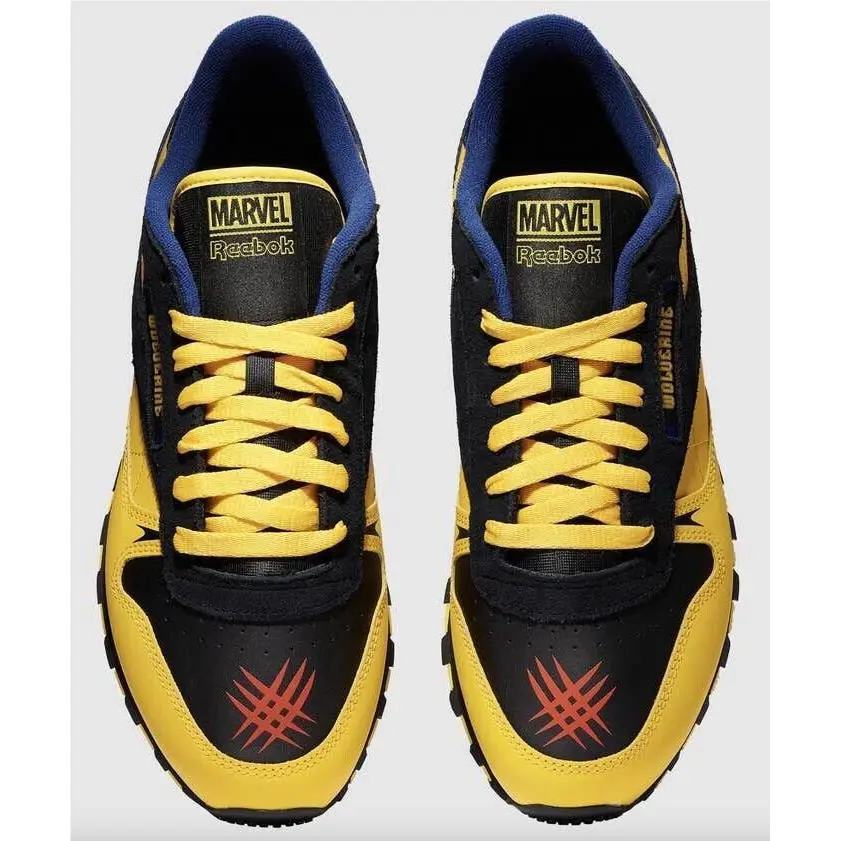 Reebok shoes - Reebok Classic Leather - Classic Leather - Black/Yellow/Blue 6