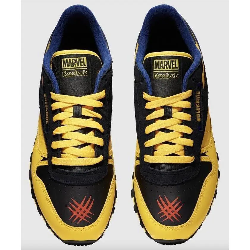 Reebok shoes - Reebok Classic Leather - Classic Leather - Black/Yellow/Blue 15