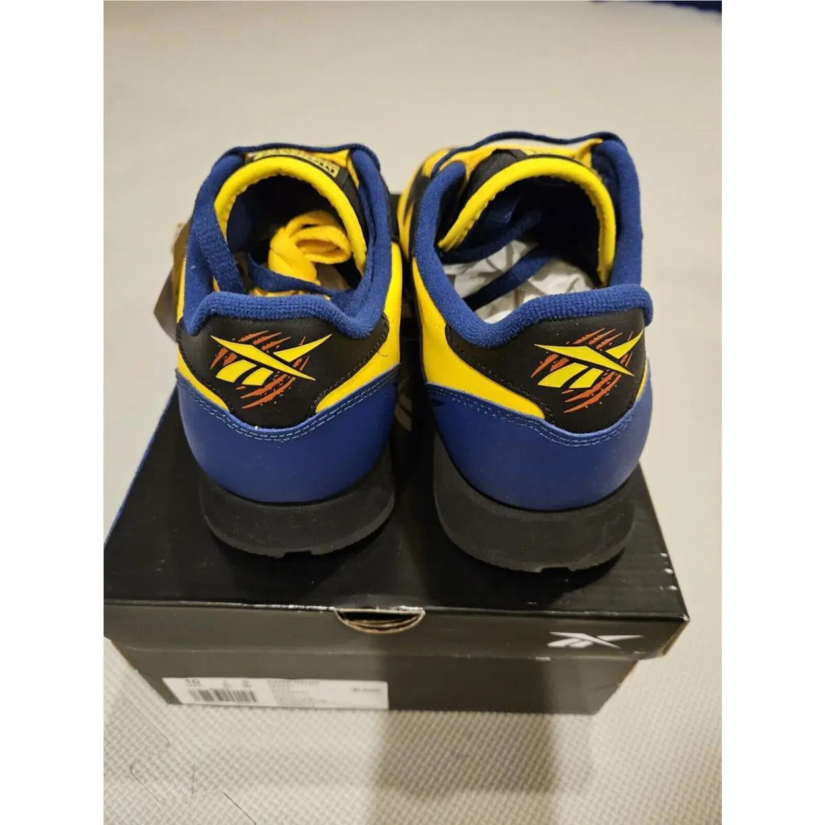 Reebok shoes - Reebok Classic Leather - Classic Leather - Black/Yellow/Blue 2