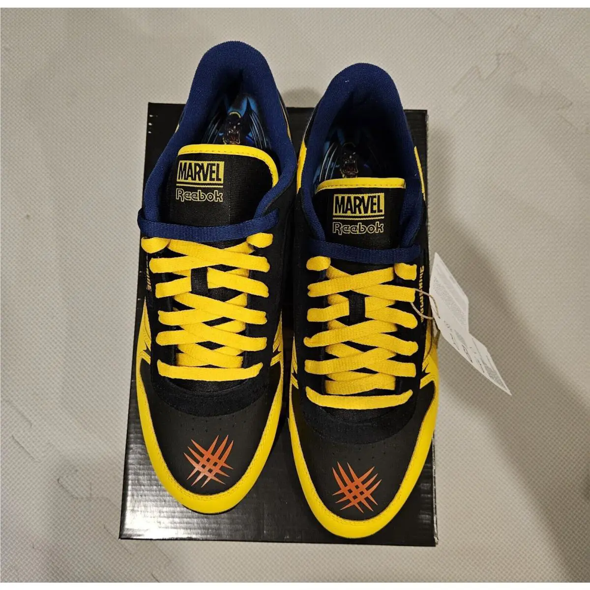 Reebok shoes - Reebok Classic Leather - Classic Leather - Black/Yellow/Blue 3