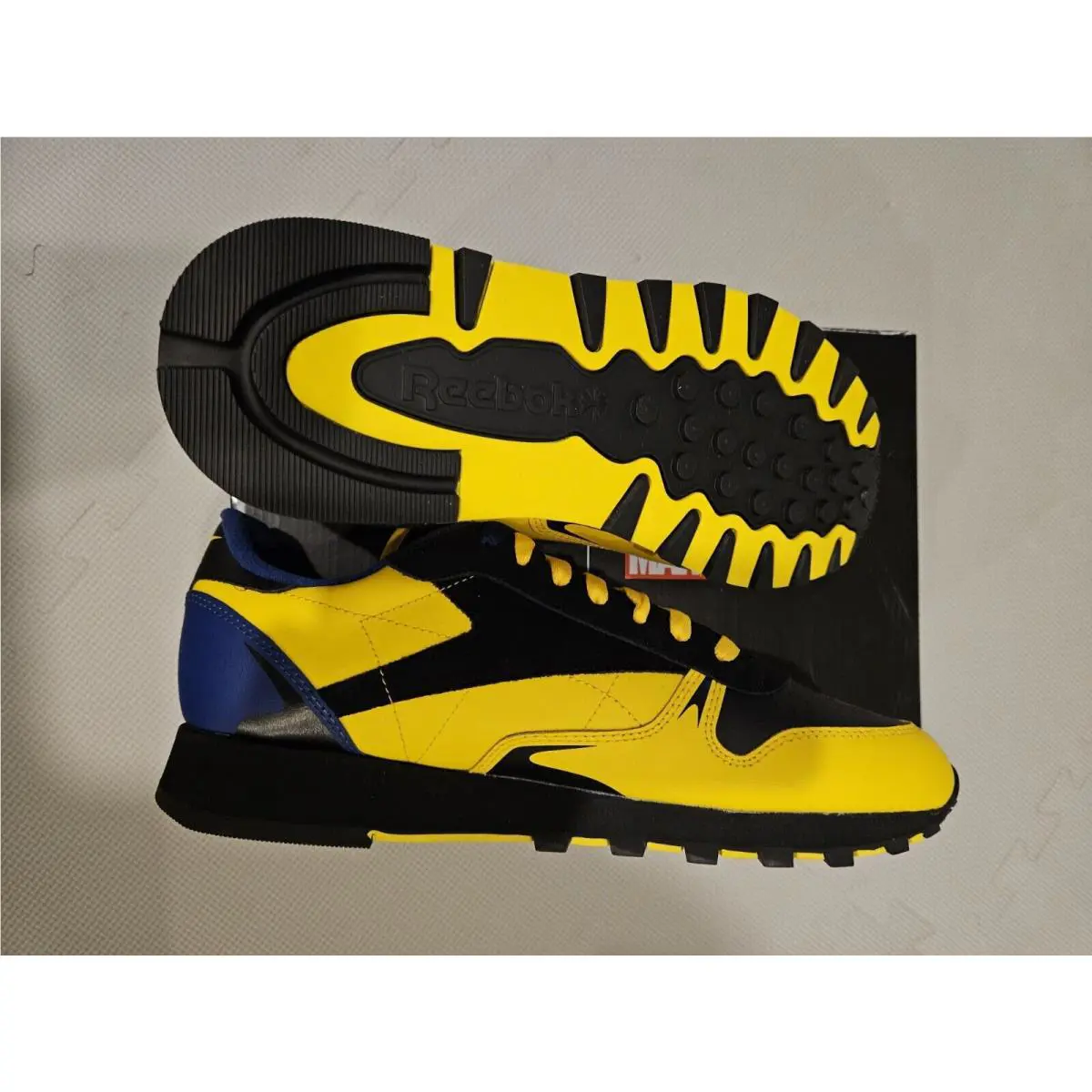 Reebok shoes - Reebok Classic Leather - Classic Leather - Black/Yellow/Blue 4