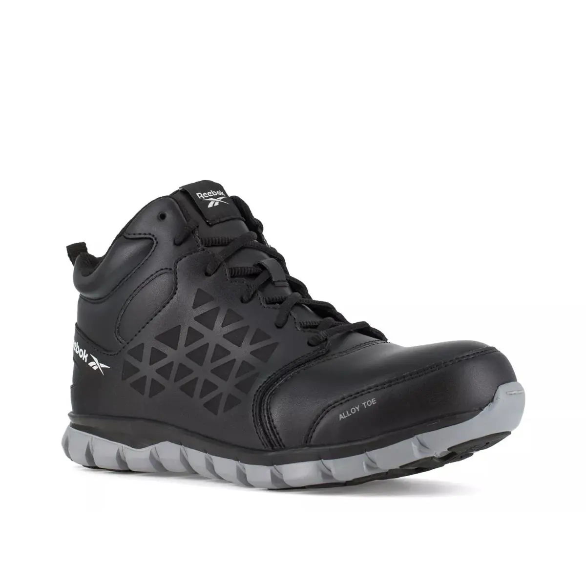 Man`s Athletic Sneakers Reebok Work Sublite Cushion Alloy Toe Work Sneaker - Black