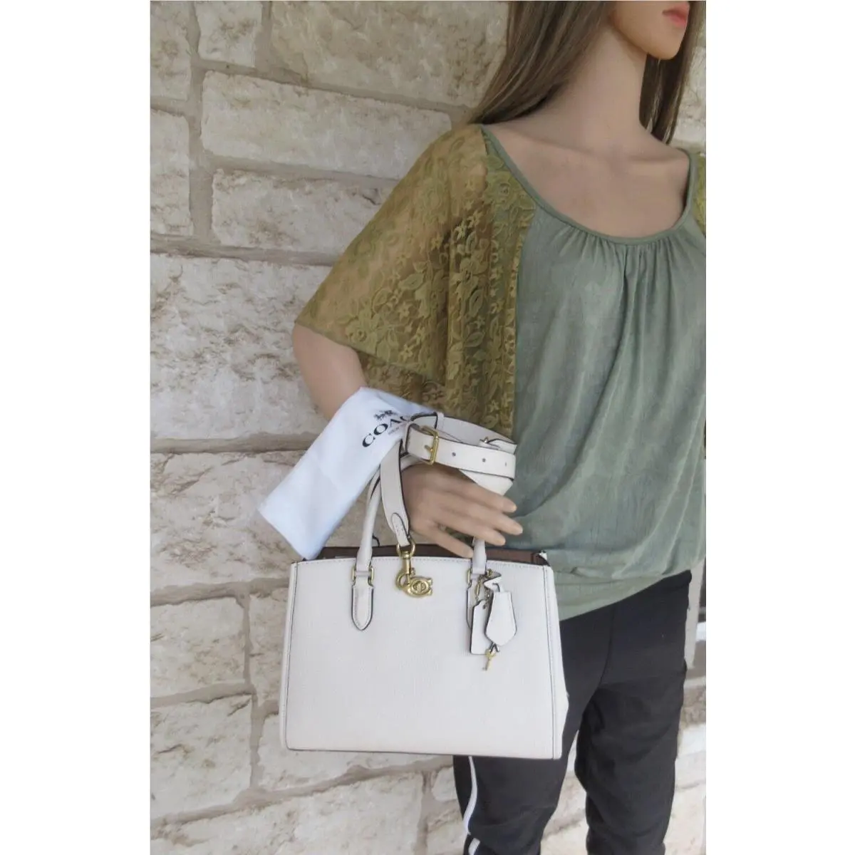 Coach Brooke Carryall 28 Chalk Black Leather or Signature Canvas Options