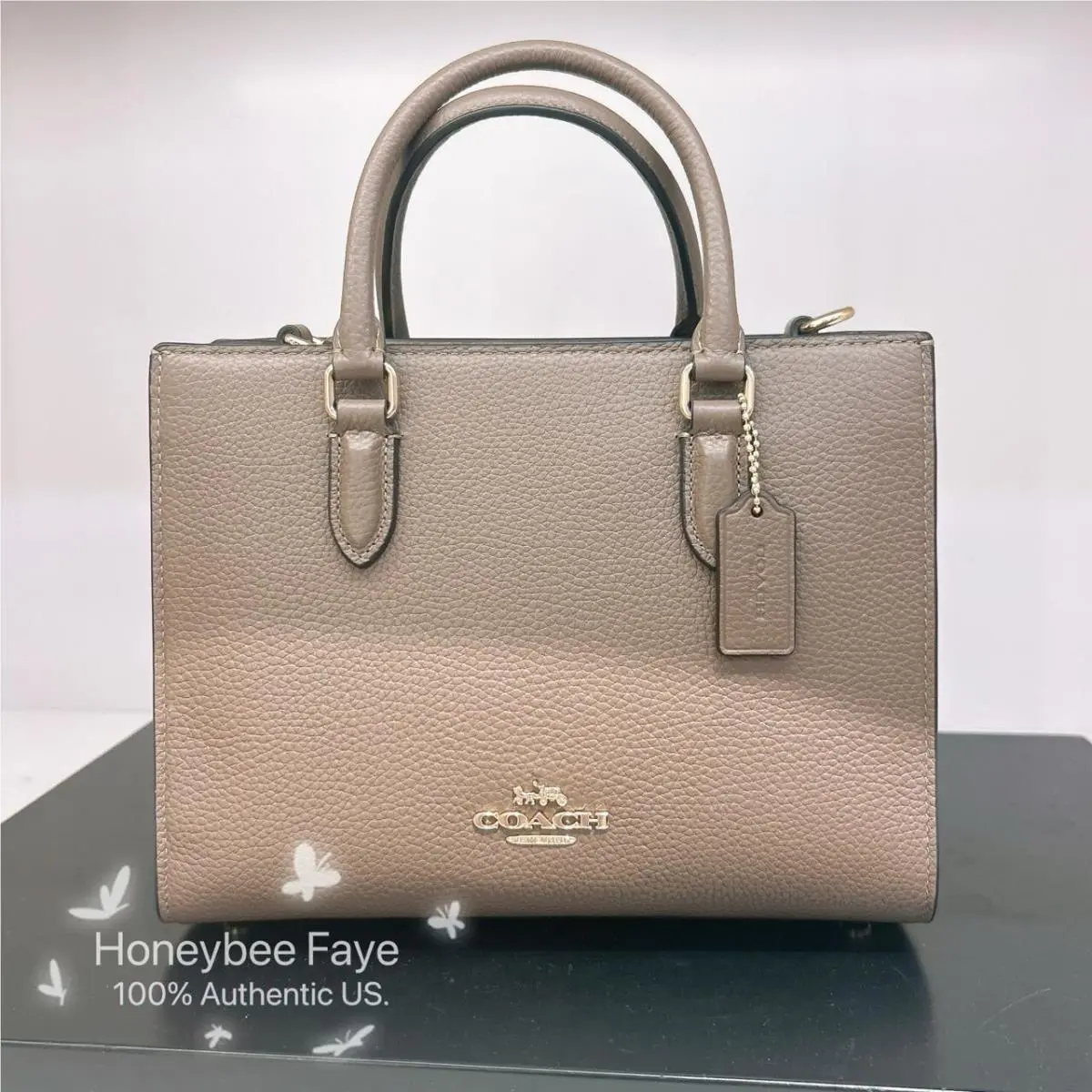Maggie Small Tote Bag In Blocked Signature Canvas CY676/CY668 CY668 Gold/Dark Stone by Coach