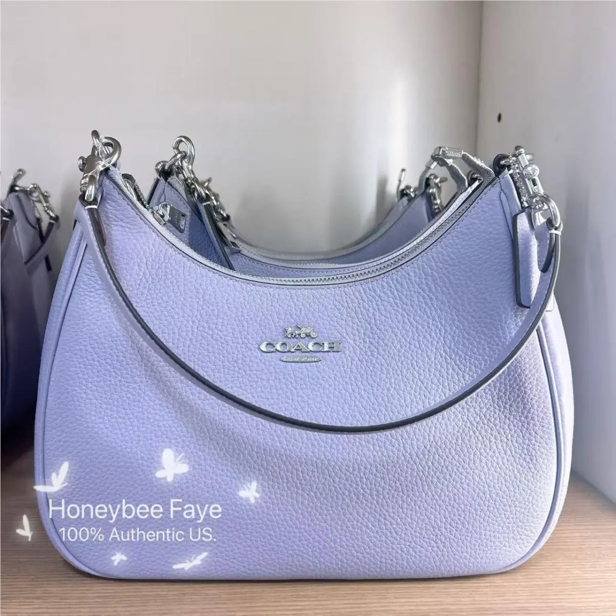 Teri Hobo Bag In Signature Canvas CJ517/CV935/CAL52/CV940 Long Strap CV935 Silver/Mist by Coach