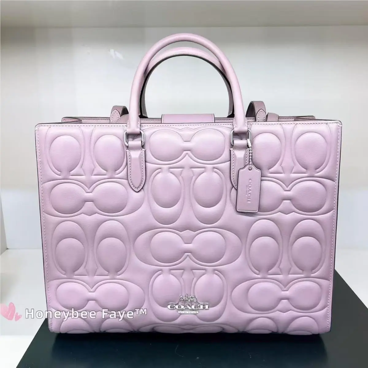 Maggie Tote Bag In Blocked Signature Leather CY673/CY672 CY672 Silver/Jasmine by Coach