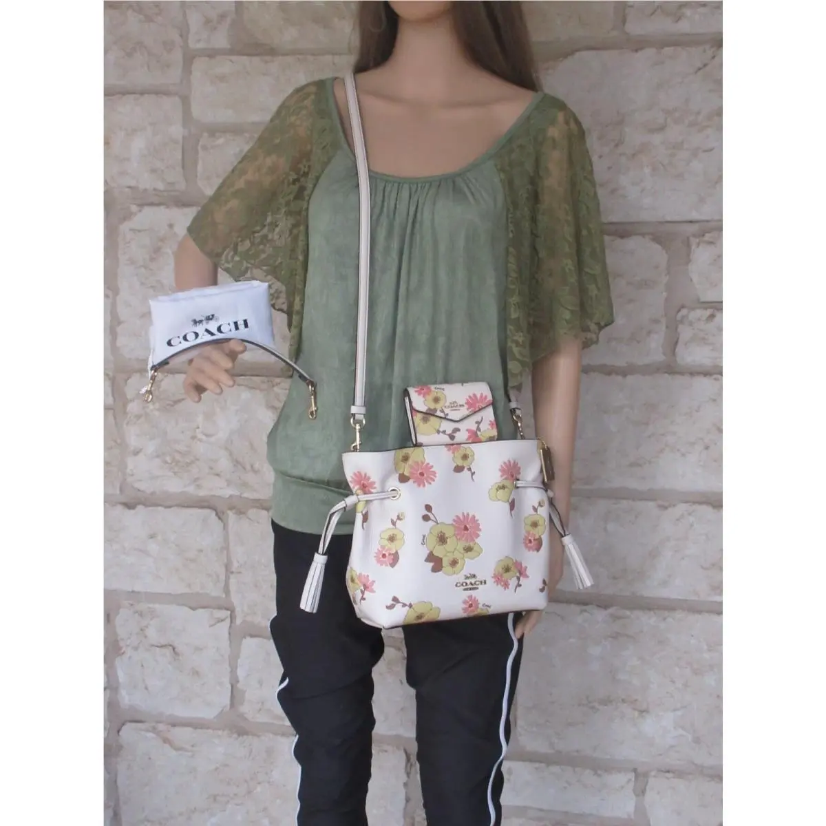 Andy Convertible Chalk Floral Cluster Multi Purse + Cardcase Set 2-pc NW0T SET Bag + Cardcase Chalk Floral Cluster Print by Coach