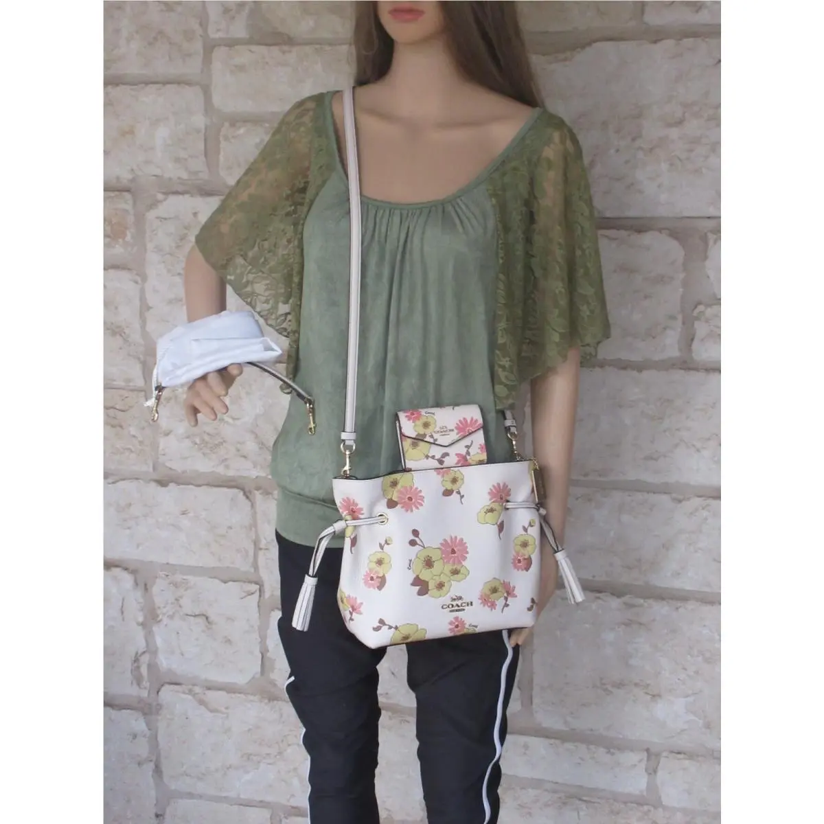 Andy Convertible Chalk Floral Cluster Multi Purse + Cardcase Set 2-pc NWT SET Bag + Cardcase Chalk Floral Cluster Print by Coach