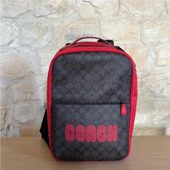 Westway Signature  Backpack Authenticnwt Bright Cardinal/amazon Green Mahogany/Bright Cardinal by Coach