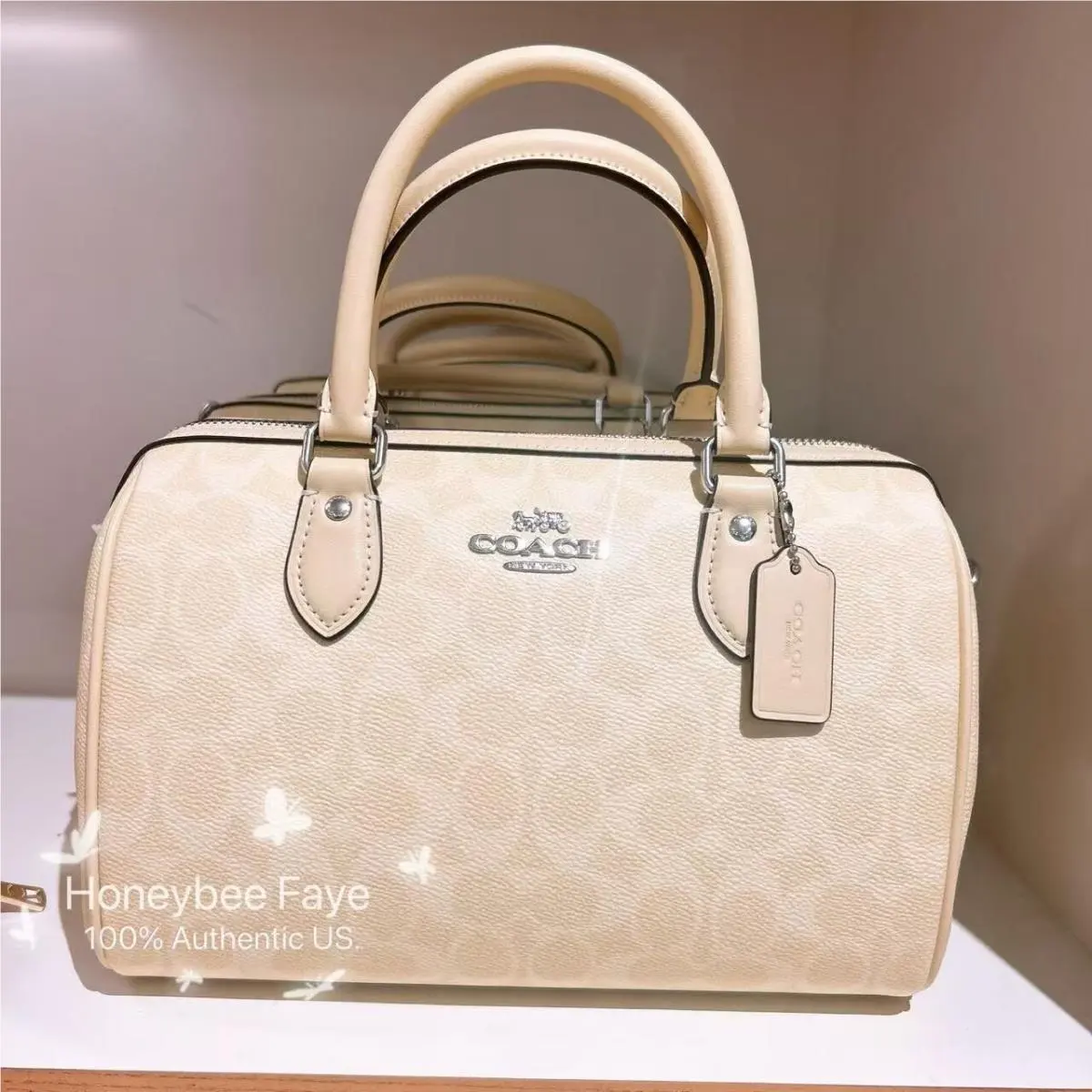 Coach Rowan Satchel Bag In Signature Canvas CV961 with Long Strap