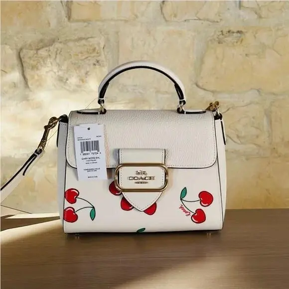 Morgan Top Handle Cherry Leather Satchel Bag/wallet Option Handbag by Coach