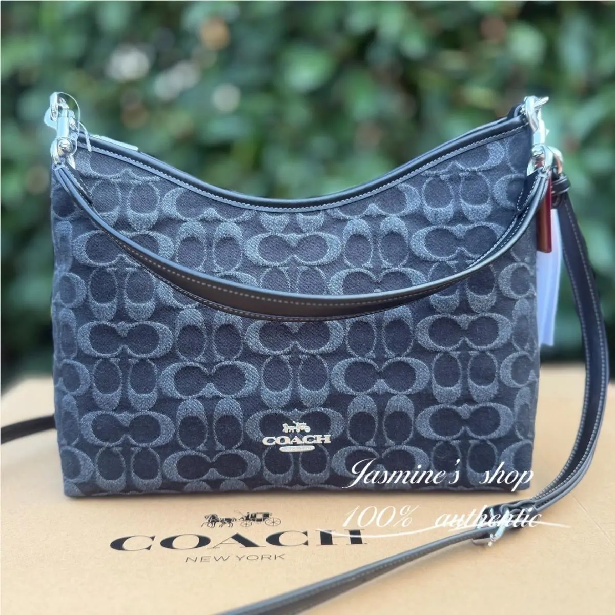 Laurel Shoulder Bag CR148/CV975/CT850/CER66/CEL12 CDE44/black denim by Coach