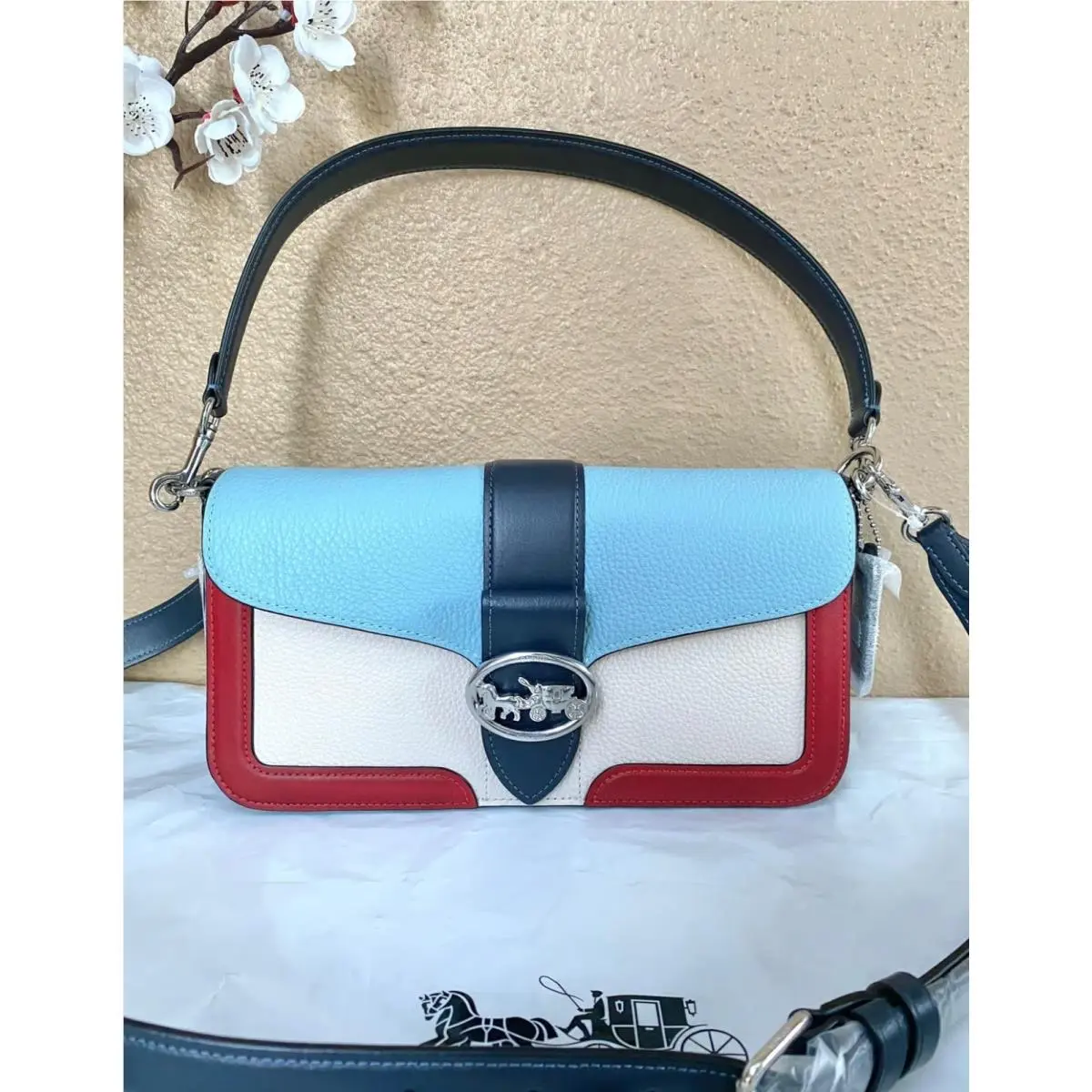Morgan Shoulder Bag in Signature Leather CH312/CH317/CA211/C1530 CA211/chalk multi by Coach