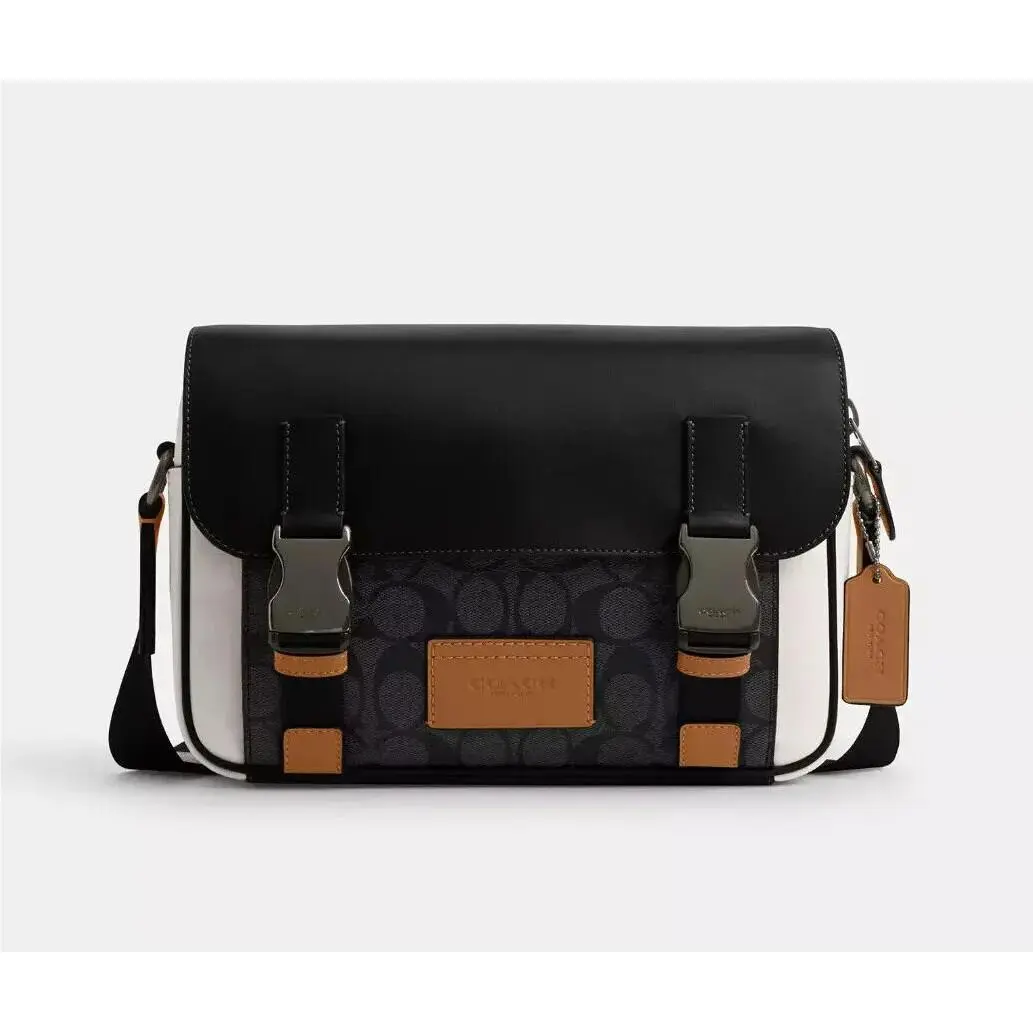 Coach Men`s Track Crossbody Bag In Colorblock Signature Canvas CR267