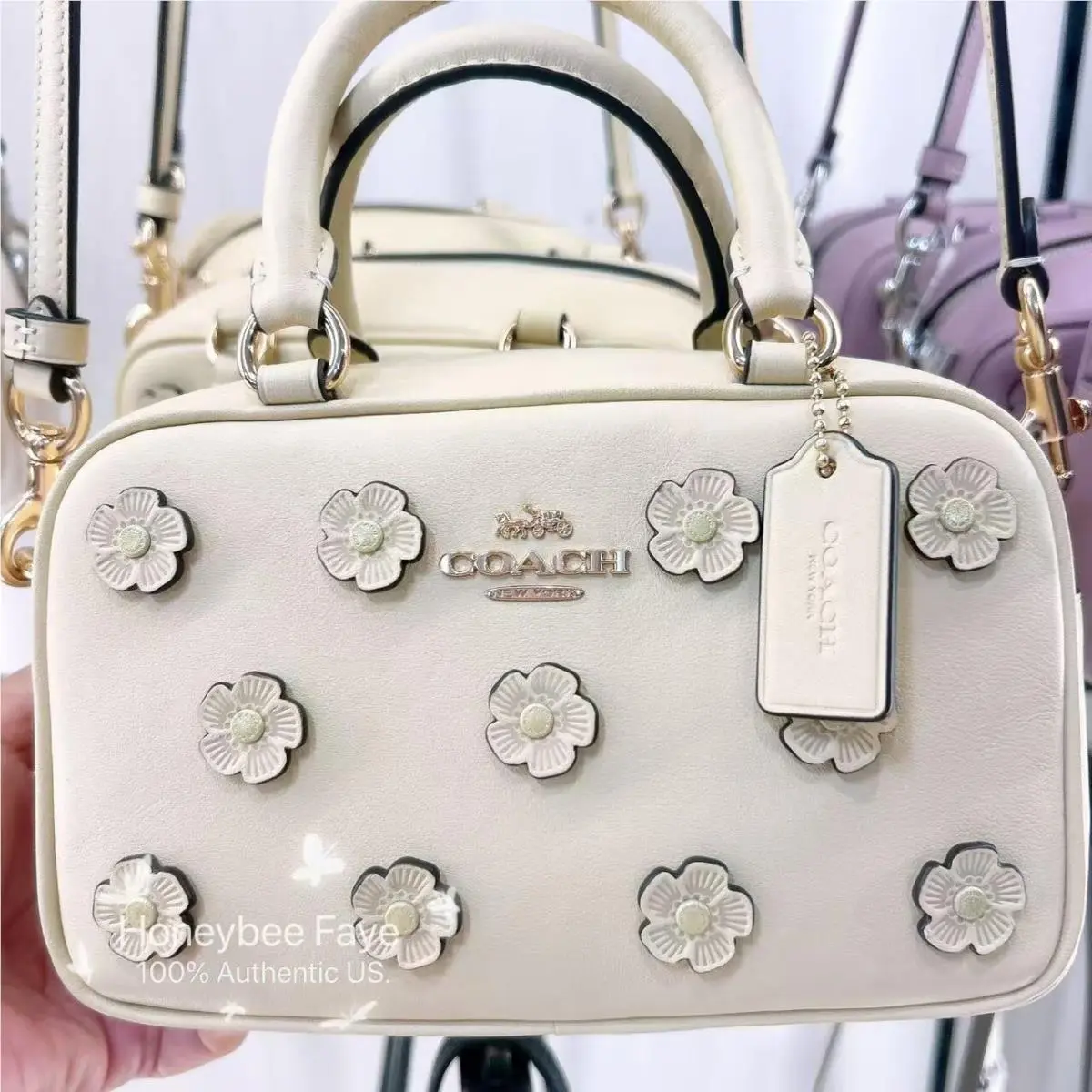 Coach Satchel Crossbody Bag with Floral Applique CAJ99 Select One Purse