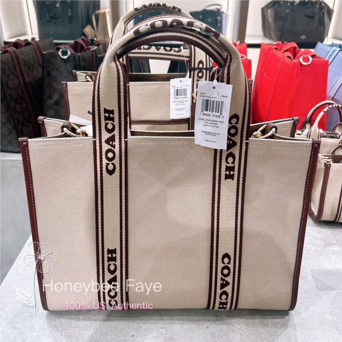 Coach Smith Tote In Signature Canvas/leather CR101/CN058/CM067/CS617