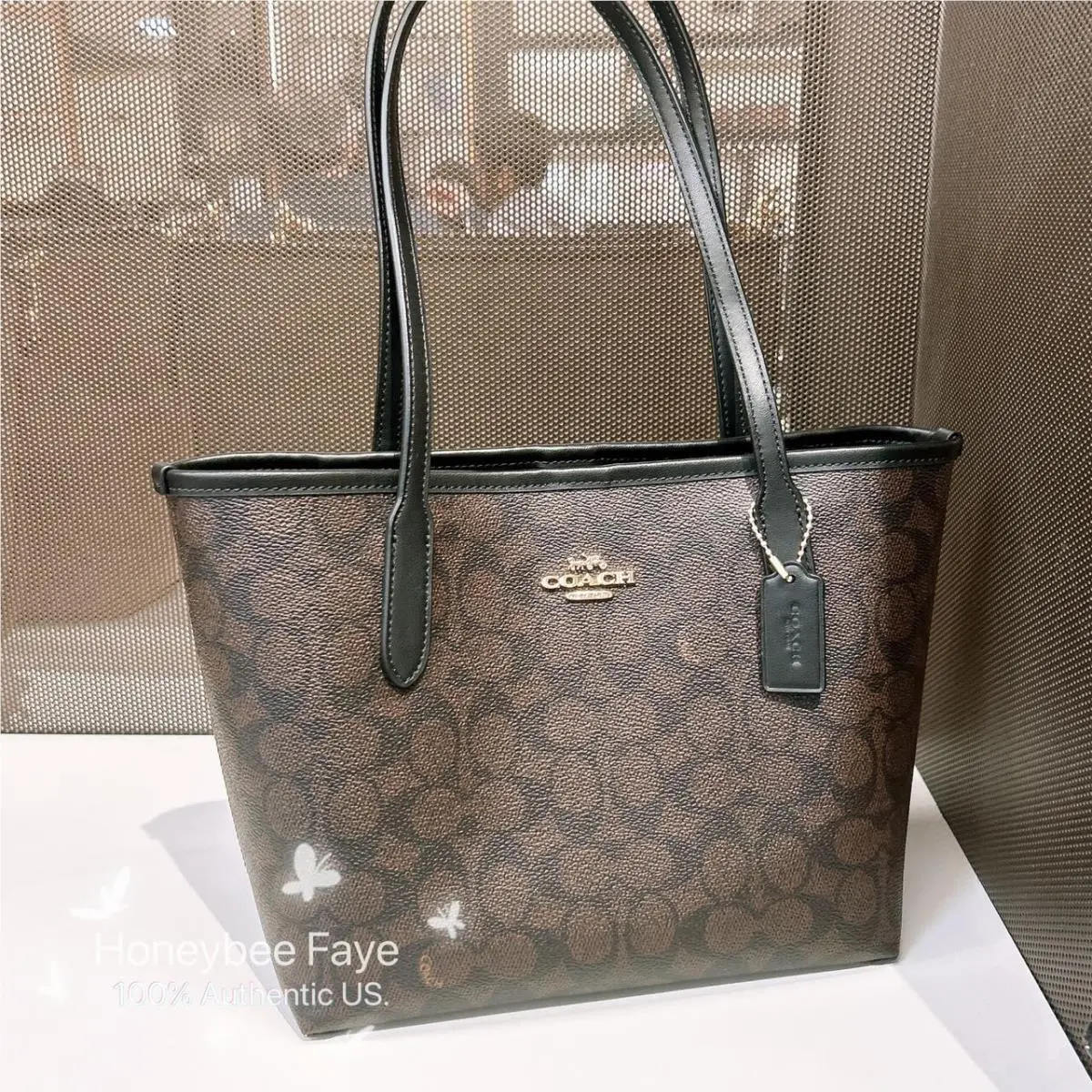 Small City Tote Bag In Signature CU759 Very Popular Purse by Coach