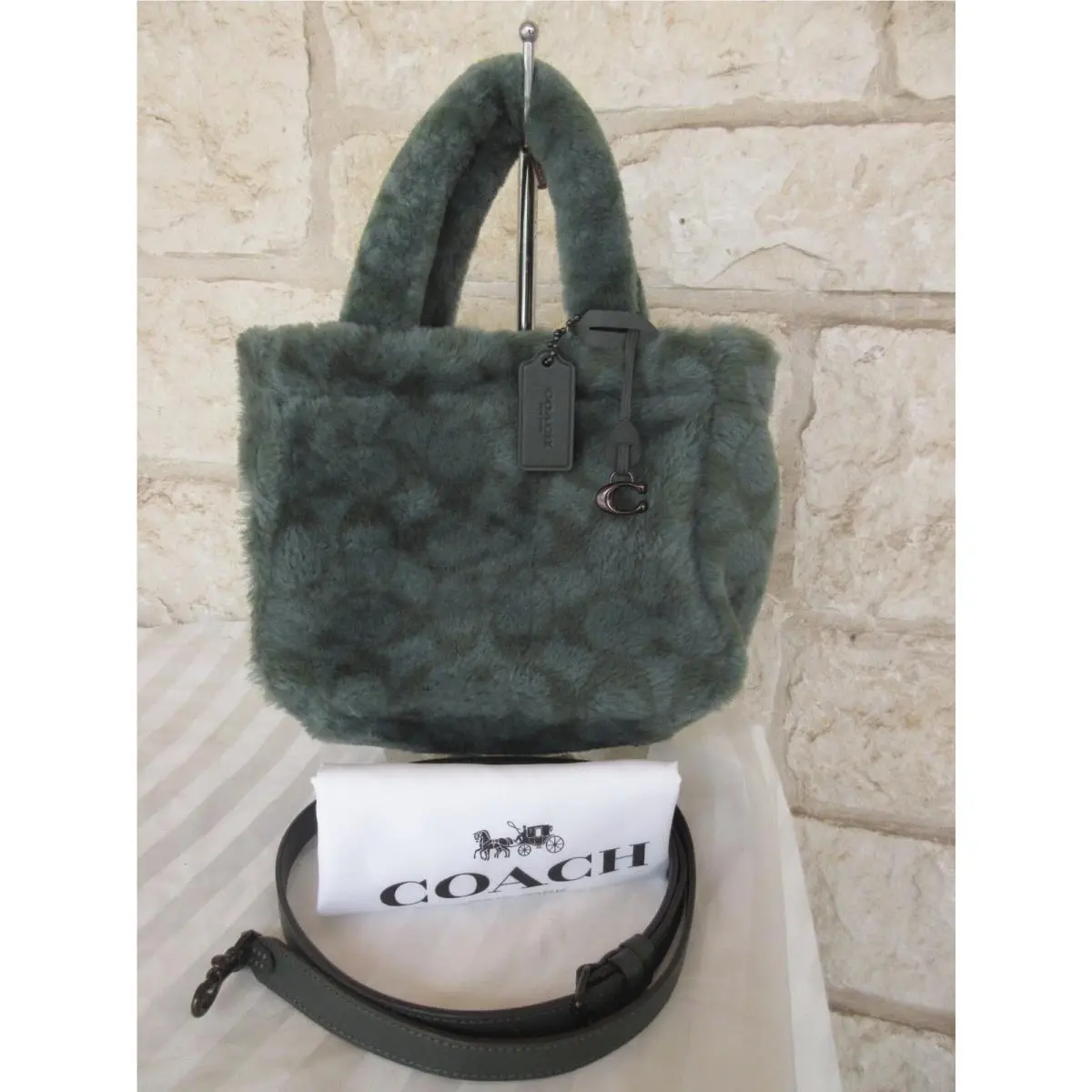 Real Shearling Tote/x-body Neutral/bg Purple or Green S/m/l Options V5/Green 22 Small Tote/Crossbody/Handbag Shearling by Coach