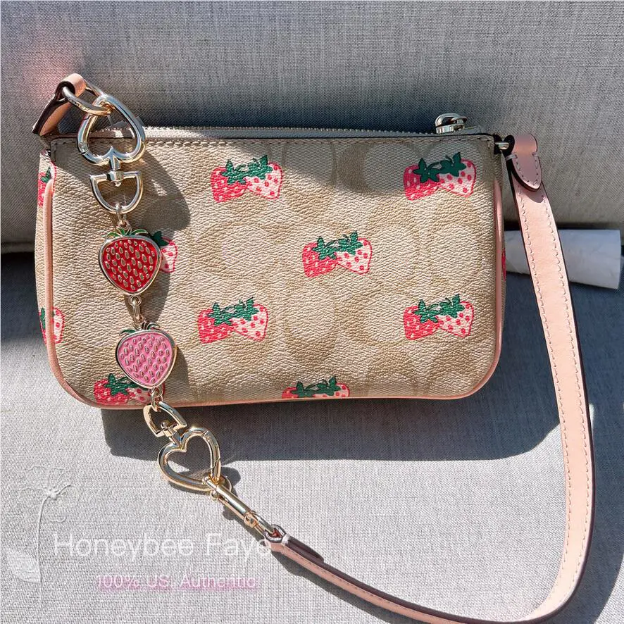Coach CB603 Nolita 19 In Signature Canvas with Strawberry + Extended Cha