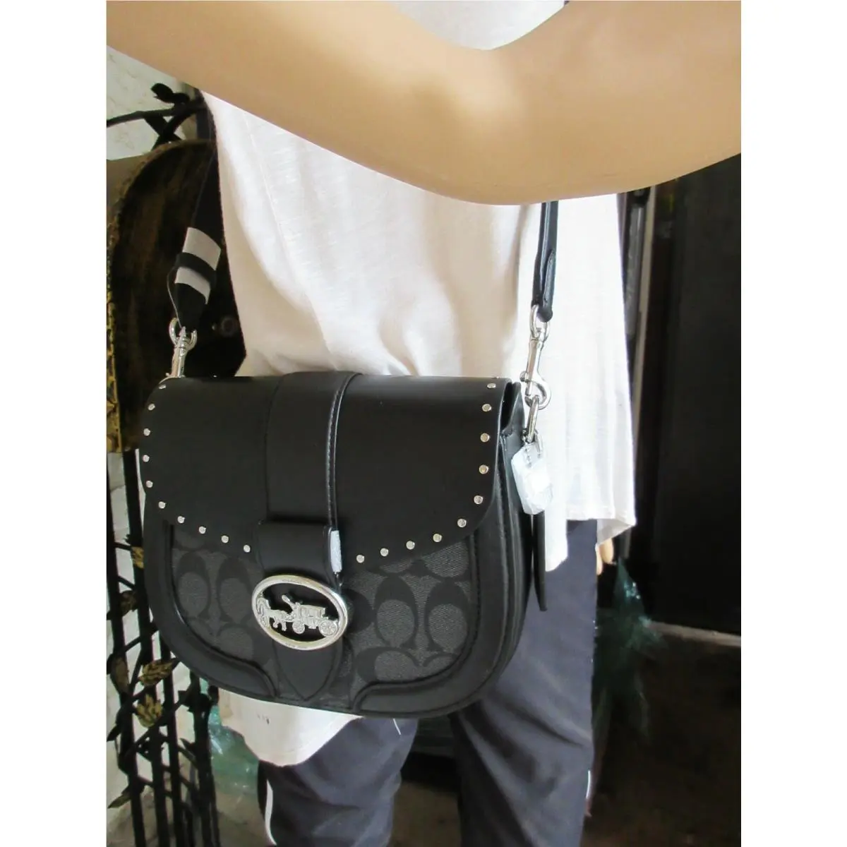 Coach  bag  - Coach Georgie - Georgie - Black, Handle/Strap: Black, Hardware: Silver