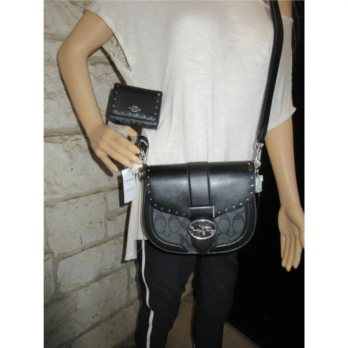 Coach  bag  - Coach Georgie - Georgie - Black, Handle/Strap: Black, Hardware: Silver