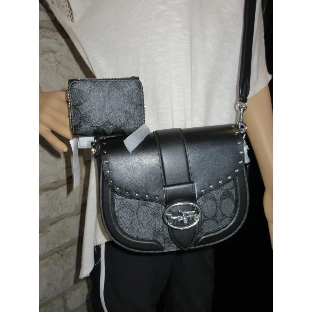 Coach  bag  - Coach Georgie - Georgie - Black, Handle/Strap: Black, Hardware: Silver
