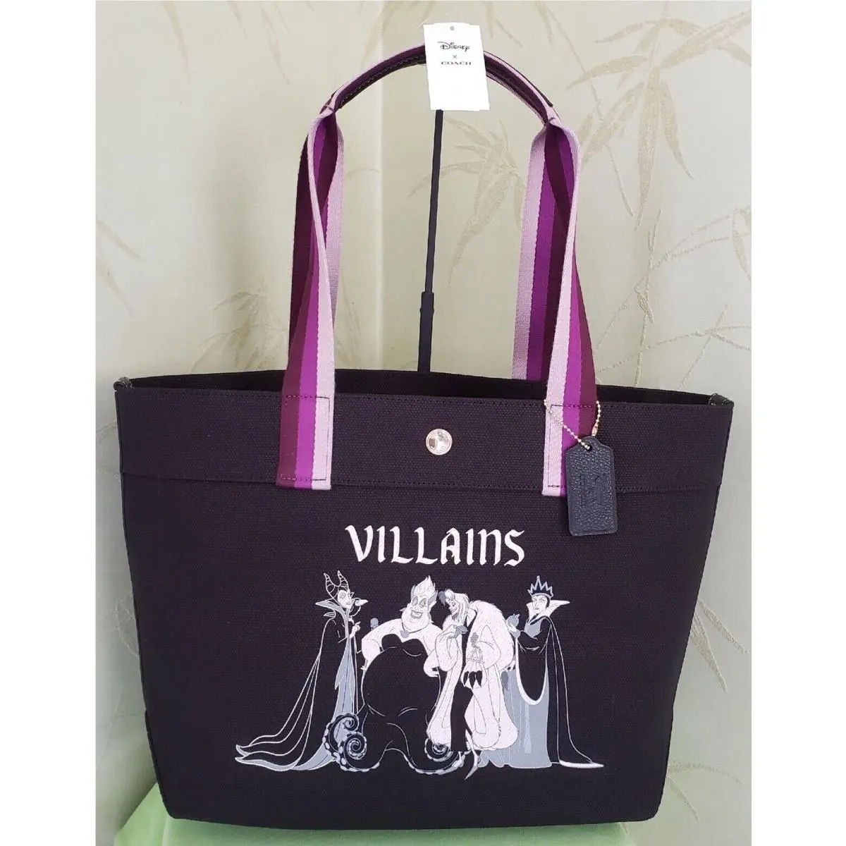 Coach X Disney Villains Tote W/wout Diamond Scarf Villains Motif:nwt CC407/CD142