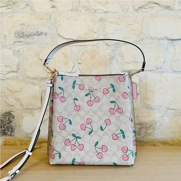 Cherry Signature Mollie 3 Compartment Handbag/wallet/wristlet Option Handbag+Wallet by Coach