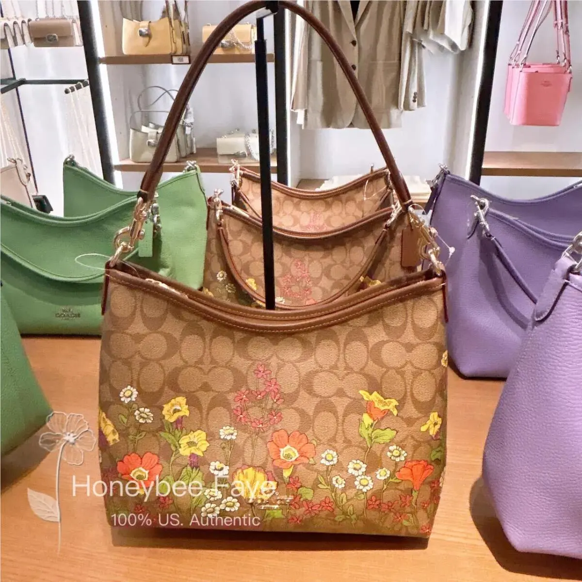 Coach Laurel Shoulder Bag with Floral Print CT222/CY729/CR150/CU393
